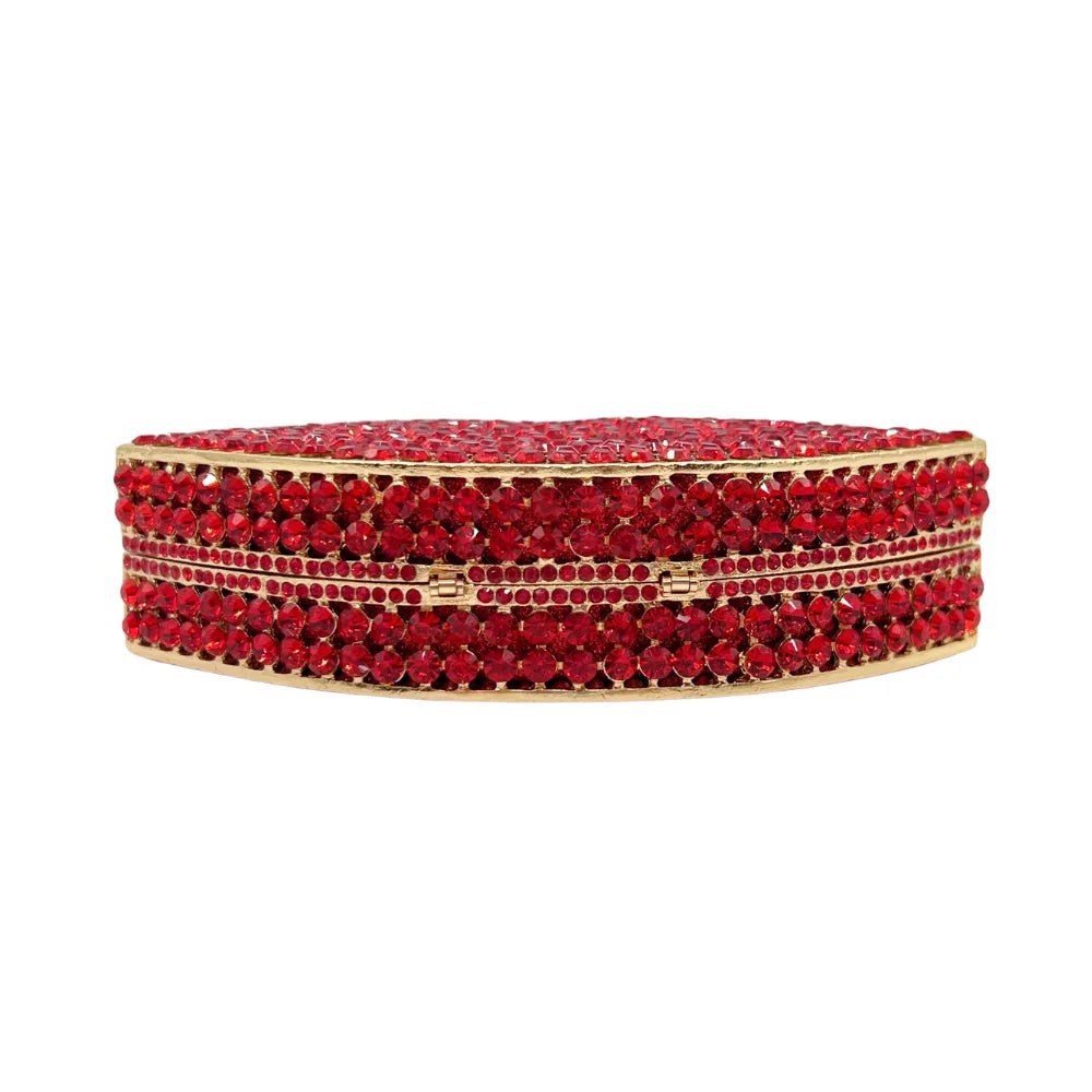Luxo vermelho diamantes noite sacos de embreagem jantar das mulheres gemas dia garras festa prata vidro bolsa swarovski pedra bolsa ombro