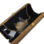 Boutique de fgg feminino marrom cristal noite saco formal festa jantar strass bolsas e bolsas nupcial diamante embreagem bolsa