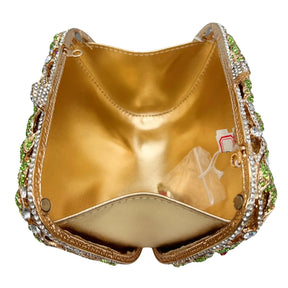 Xiyuan rosa pedra minaudiere strass embreagem cristal bolsa de noite para mulheres festa baile saco nupcial garras bolsa casamento