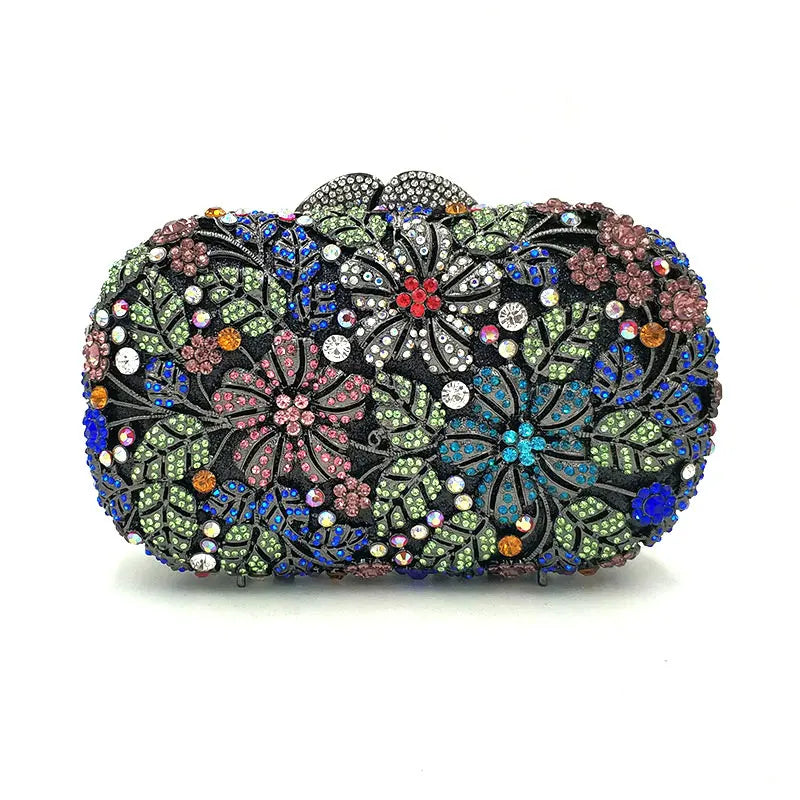 Mulheres saco de festa à noite diamantes elegante embreagem cristal luxo nupcial festa casamento carteira bolsa flor bolsas cristal