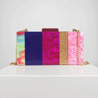 Bolsa com Padrão De Mármore Para Mulheres, Bolsa Crossbody, Bolsa De Ombro, Patchwork Acrílico, Perolado, Novela, Nova Moda, Marcas De Luxo