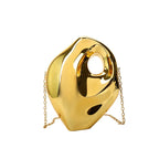 Nova moda acrílico forma de ovo bolsa embreagem para mulheres ouro prata saco festa à noite luxo shinny caixa metal ombro crossbody sacos