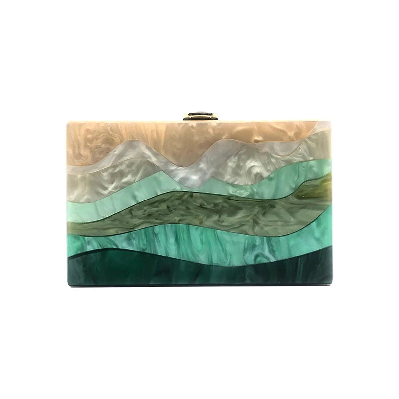 Acrílico saco de noite marca designer de luxo novas bolsas boho nupcial embreagem festa moda carteira elegante ombro crossbody