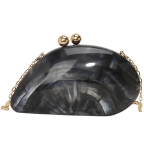 Bolsa de mão de noite acrílica em formato irregular, bolsa de mão luxuosa brilhante para mulheres, bolsa para vestido de festa de coquetel