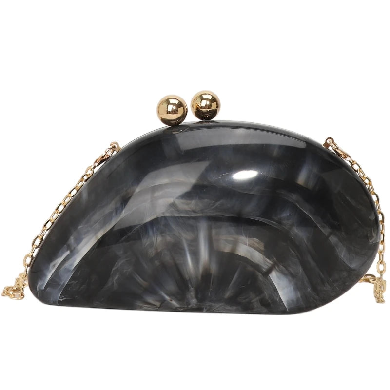 Bolsa de mão de noite acrílica em formato irregular, bolsa de mão luxuosa brilhante para mulheres, bolsa para vestido de festa de coquetel