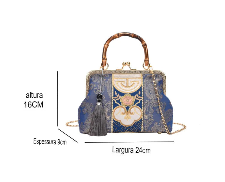 Bolsa Jacquard Carmesim
