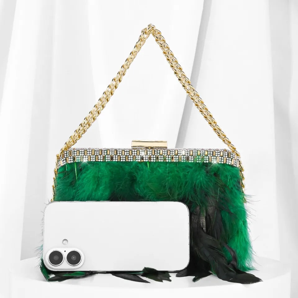 Bolsa Clutch Plumas Menurra