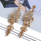Moda folha nota colorido cristal longo pendurado jóias para meninas brincos feminino retro luz luxo requintado senhoras brincos
