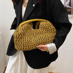 Novo verão saco de praia para as mulheres saco de embreagem luxo designer sacos de palha tote bolsa moda tecido rattan sacos feminino bolsa de viagem
