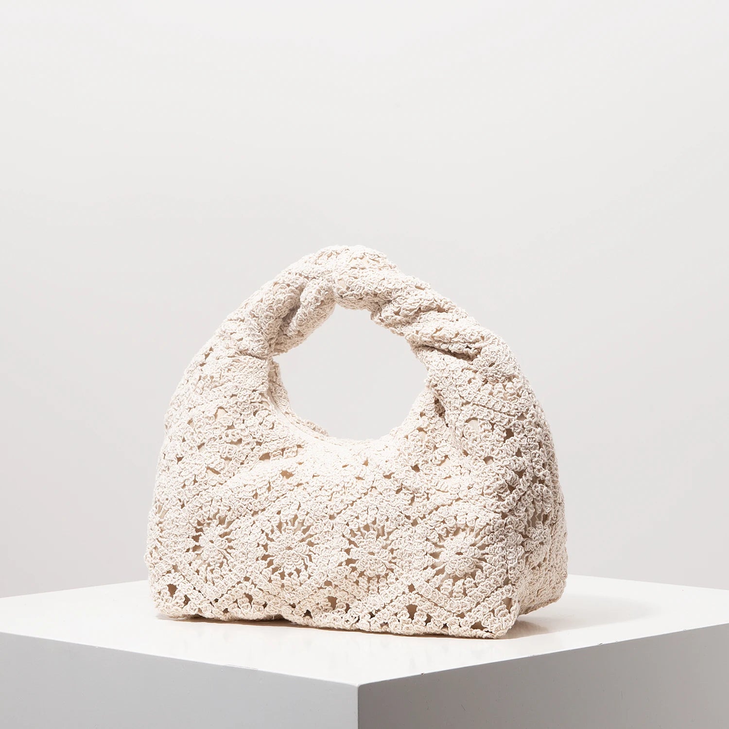 Bolsa de tecido oco com padrão, bolsas de praia boêmia para mulheres, conjunto de crochê, acessórios de praia femininos, Trav Must Haves (padrão aleatório)