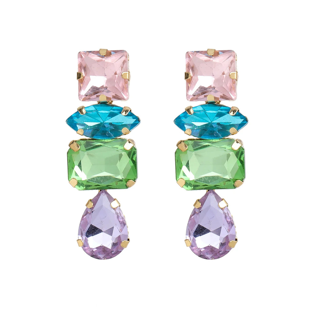 Moda personalidade menina strass gota de água balançar brincos feminino elegante temperamento jóias acessórios