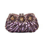 Clutch Metal Dama Cristal