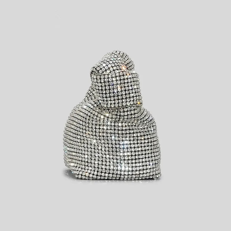 Alça strass nó sacos de noite prata cristal alça superior saco para mulheres bolsas e bolsas luxo designer bolsa tote