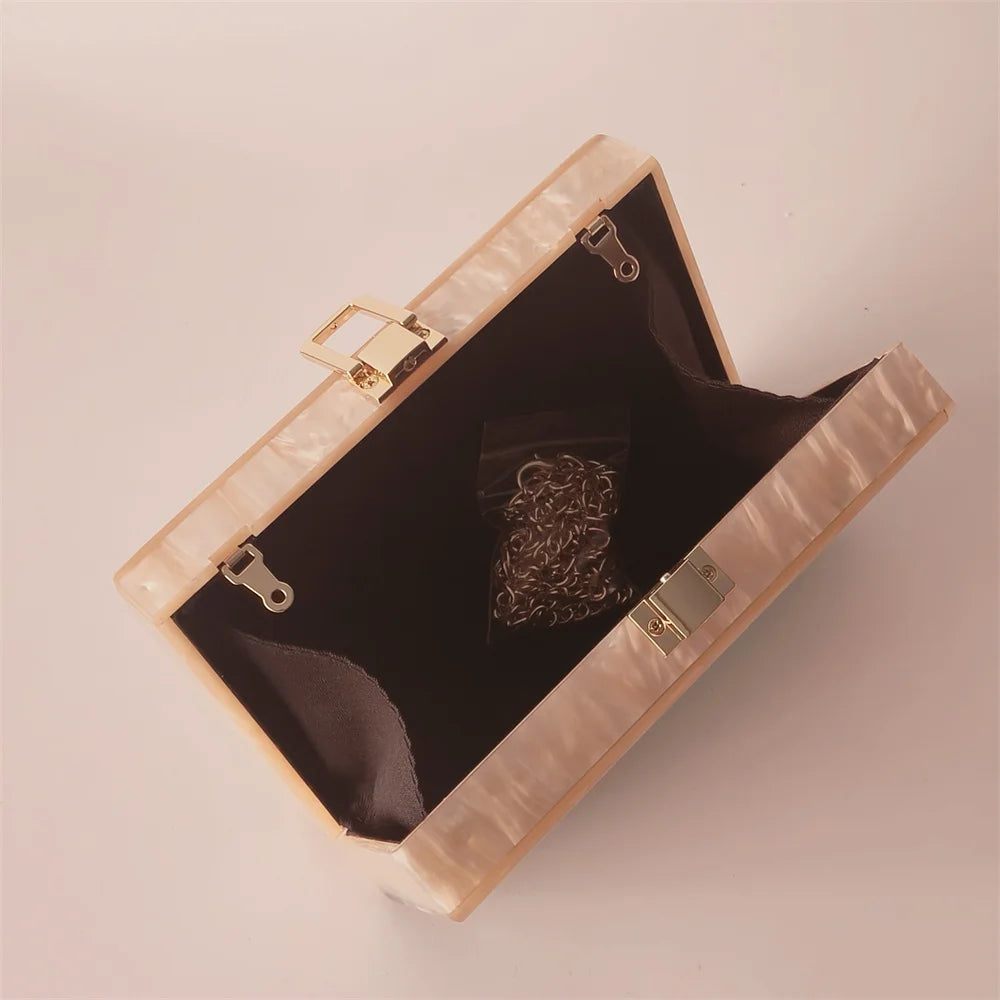 Mármore pérola listrado onda acrílico sacos de noite sacs à principal ombro mensageiro aleta feminina festa menina bolsa bolsas saco