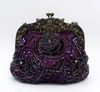 2025 novo vintage frisado saco de noite bordado diamante lantejoulas embreagem bolsa de mão saco de noiva
