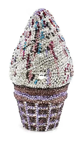 Nova chegada sorvete embreagens mulher colorido cristal bolsa aniversário baile de formatura diamante bolsa casamento festa de noiva presente saco noite