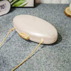Nova moda acrílico brilhante jantar saco de mão saco de ombro em forma de ovo de ganso crossbody saco