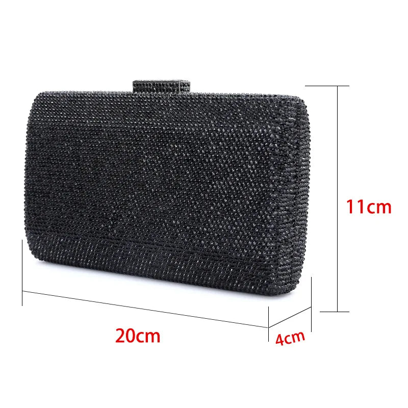 Bolsa de Noite Diamante, Clutch de Casamento, Bolsa de Mão Metálica para Mulheres, Bolsas com Strass, Minaudiere para Festa de Casamento