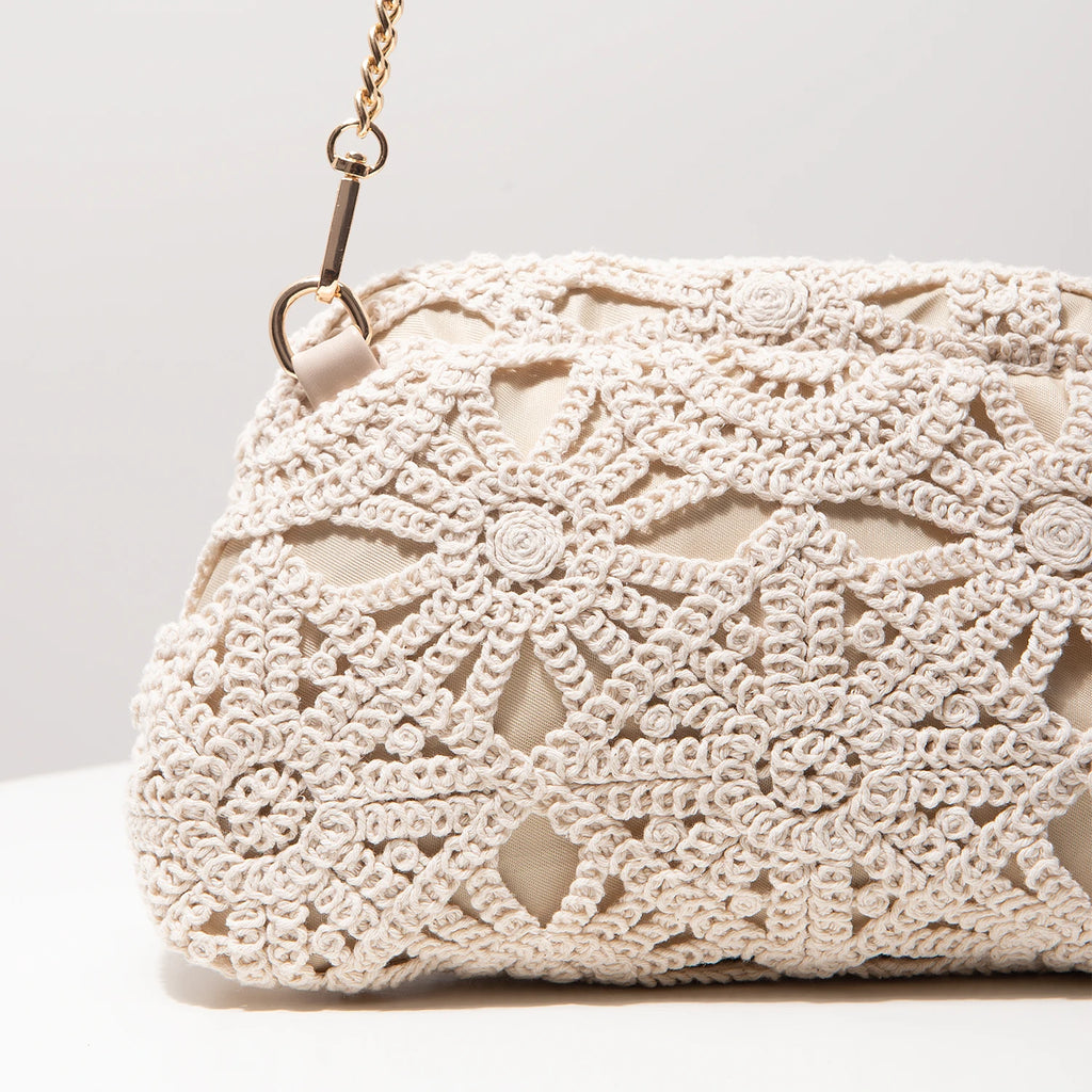 Bolsa crossbody de tecido oco padrão, bolsa de praia de palha boêmia, conjunto Chrochel, estilo premium, Trav Must Haves, bolsa Pach para mulheres