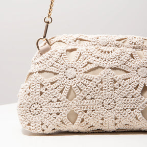 Bolsa crossbody de tecido oco padrão, bolsa de praia de palha boêmia, conjunto Chrochel, estilo premium, Trav Must Haves, bolsa Pach para mulheres