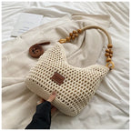 Bolsa de Palha Trançada de ande Capacidade para o Verão, Bolsa Casual de Mão para Mulheres, Nova Bolsa Transversal 2025
