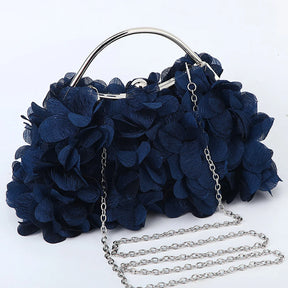 Flor noite bolsa de embreagem estilo doce floral casamento romântico nupcial bolsa alça metal banquete jantar vestido sacos com corrente