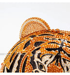 Três-d cabeça de tigre cristal noite sacos de embreagem para festa de casamento metal strass novidade bolsas e bolsas designer de luxo