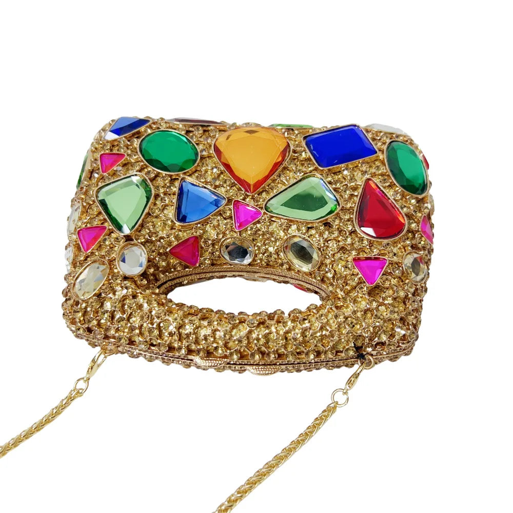 Mais novo saco de embreagem cristal strass noite bolsa fino ajuste para telefone/cartões feminino minimalista bolsa ombro luxo festa saco