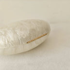 Caixa acrílica bege pérola shell ovo sacos de embreagem para mulheres, bolsa frisada feminina, bolsas noite, casamento, dama de honra, festa, senhora