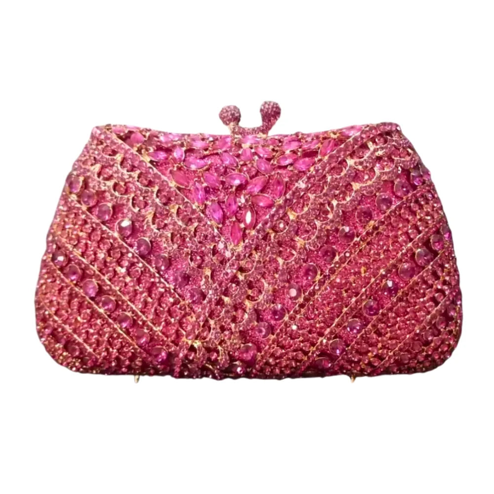 Forma de renda Y de luxo de alta qualidade, festa de casamento de diamante, sacola, bolsa de noite, embreagem de cristal