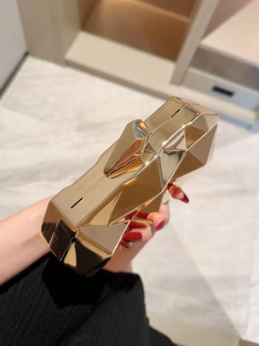 Senhoras moda brilhante em forma de caixa de ferragem saco de jantar saco de banquete saco de embreagem vestido saco de noite saco de baile saco de corrente