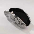 Festa à noite novo padrão de cobra embreagem moda bolsa forma especial crossbody saco couro do plutônio ombro carteiras feminino arco acrílico