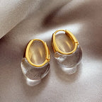 Banhado a ouro simples geométrico gota de água transparente brincos para mulheres europeu americano moda jóias acessórios presentes