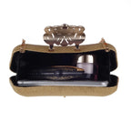 Bolsa de mão feminina embutida com diamante, concha dura, bolsa de noite, ombro, crossbody, corrente, maquiagem, couro pu, compartimento interior