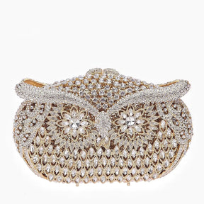 Bolsa de mão de noite em formato de coruja, multicolorida, grande, strass, bolsa de festa feminina, bolsa de baile, mini minaudiere
