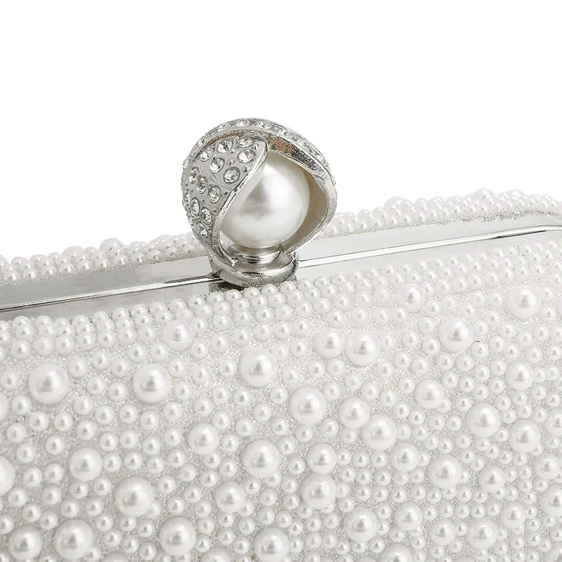 Bolsas de noite femininas pérola frisado bolsa embreagem casamento nupcial garras festa baile senhora crossbody bolsa ombro