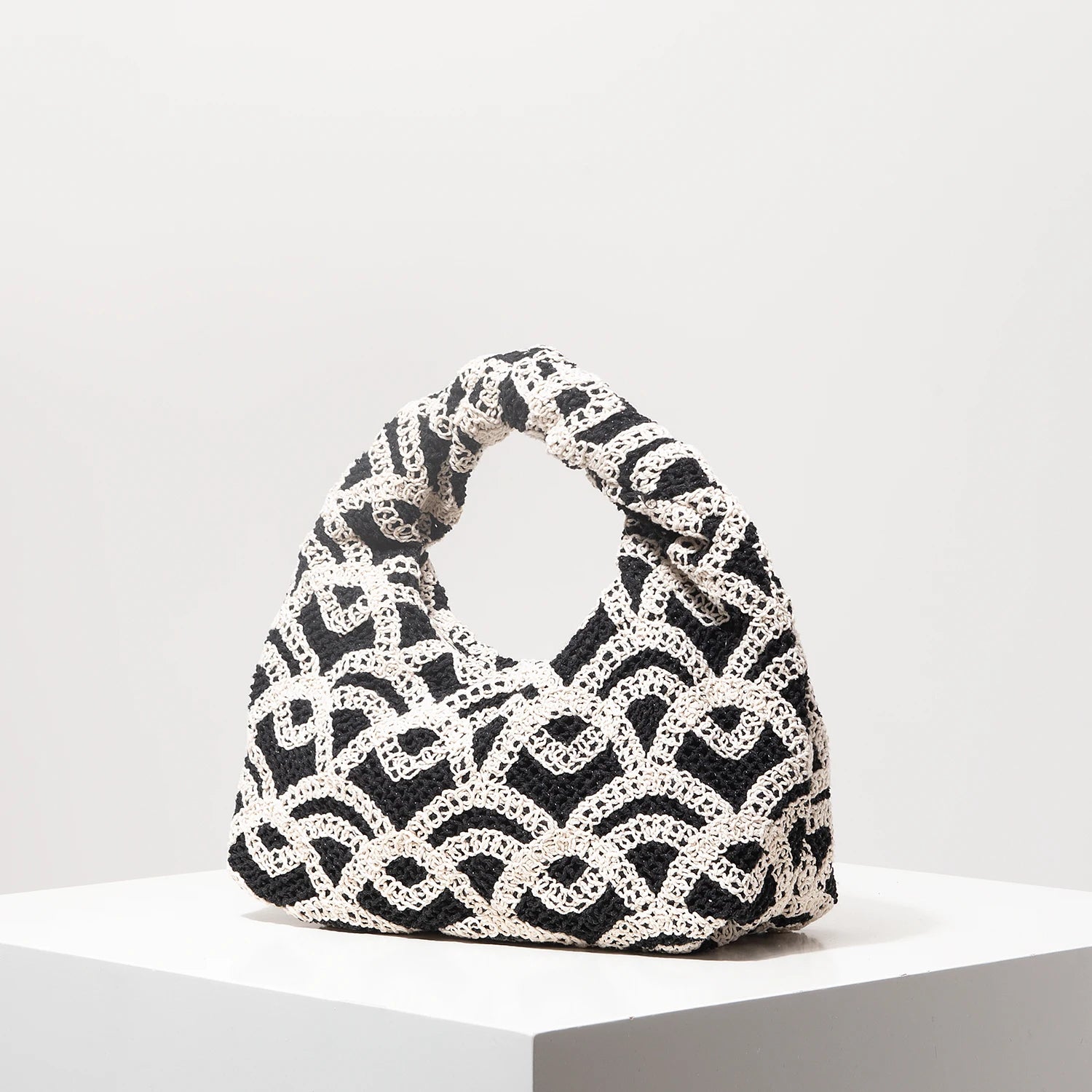 Bolsa de tecido oco com padrão, bolsas de praia boêmia para mulheres, conjunto de crochê, acessórios de praia femininos, Trav Must Haves (padrão aleatório)