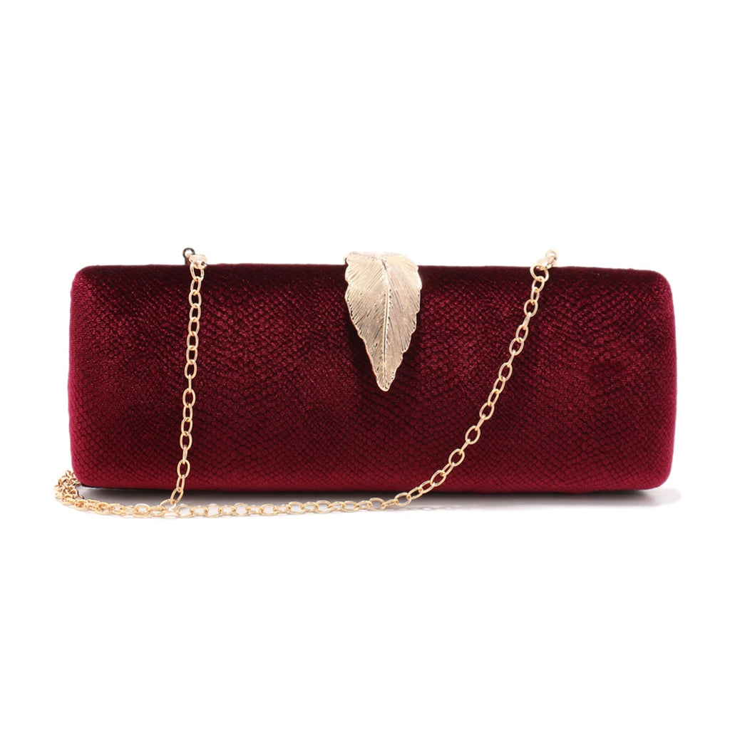 Sacos de embreagem veludo aleta design sacos noite folha metal corrente ombro bolsas glitter senhoras menina evento bolsa