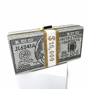 Bolsa Rhinestone Criativa, Embreagem de dinheiro, Pilha Sacos de Dinheiro, Bolsas de noite, Ombro Saco De Jantar De Casamento, Nova Moda, 10000 Dólares