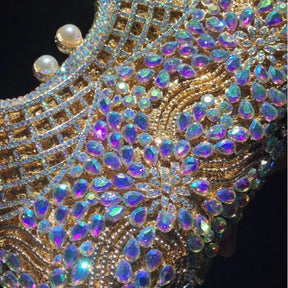 Bolsa de jantar de diamante grande capacidade ombro crossbody oco strass bolsa feminina banquete bolsa de embreagem