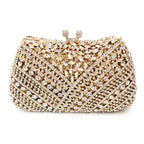Forma de renda Y de luxo de alta qualidade, festa de casamento de diamante, sacola, bolsa de noite, embreagem de cristal