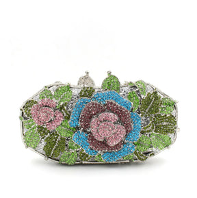 Xiyuan flor recorte diamante saco de noite luxo strass jantar bolsa para mulheres elegante diamante embreagem bolsa nupcial