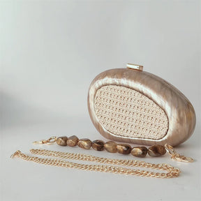 Praia nova acrílico crossbody mensageiro saco de embreagem das mulheres baile dia bolsa ombro rattan tricô café noite bolsa embreagem