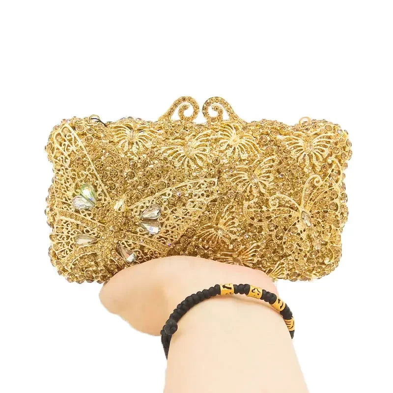 Boutique de fgg borboletas embreagem feminina noite minaudiere sacos bolsas de casamento bolsas de noiva senhoras festa saco de embreagem de cristal
