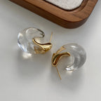 Brincos Transparentes em Forma de U Retro de Alta Qualidade com Agulha de Prata 925 Design F Sensacional Joias para Ou...