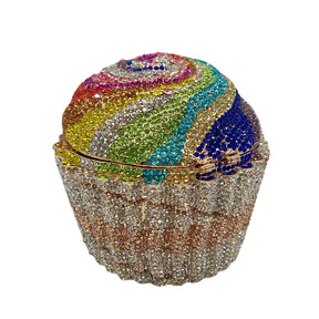 Senhoras bolsa de embreagem noite senhoras festa casamento bonito copo papel colorido azul escuro grande bolo strass cristal embreagem saco noite