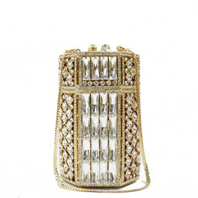 Khnmeet champanhe verde luxo feminino saco de festa à noite diamante oco para fora garras de cristal bolsa de noiva senhoras saco de casamento sm270