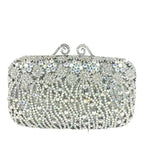 Boutique de fgg brilhante magenta strass bolsas de embreagem para mulheres elegantes, sacos de embreagem de noite formais, bolsa de embreagem de flor de noiva