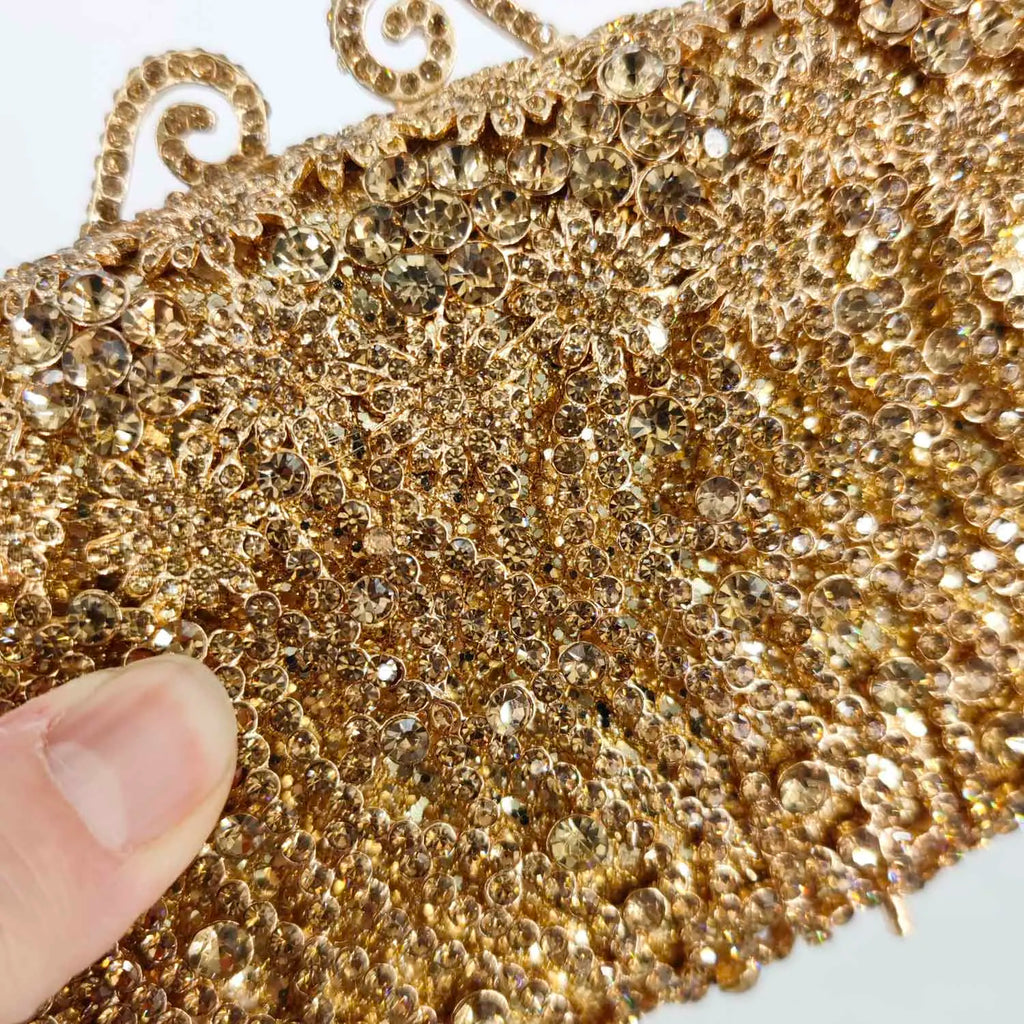 Boutique de fgg brilhante magenta strass bolsas de embreagem para mulheres elegantes, sacos de embreagem de noite formais, bolsa de embreagem de flor de noiva
