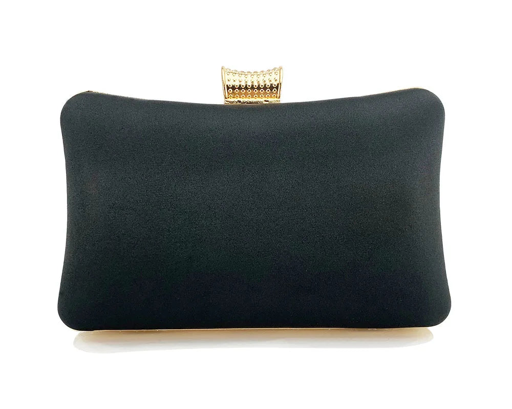 Sacos de noite frisados luxuosos com corrente metálica para mulheres, sacos de ombro femininos, embreagem do casamento, fechamento do diamante, bolsas do partido, sacos de noite